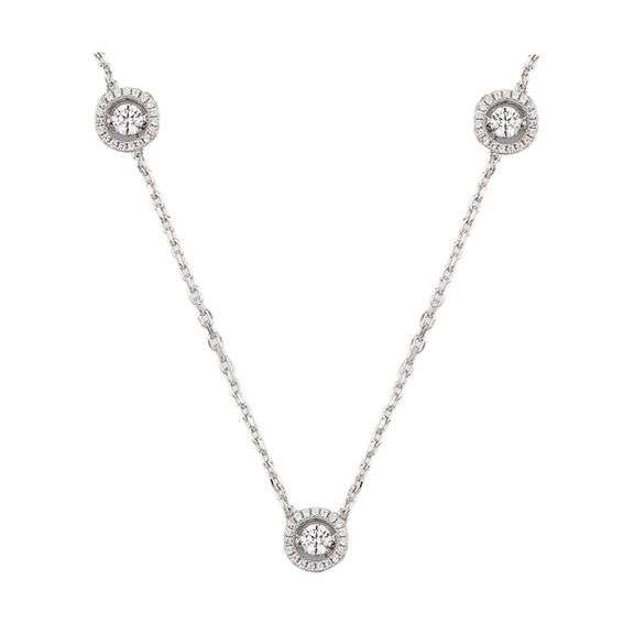 Stunning "diamond by yard" style dancing stone necklace in Sterling Silver