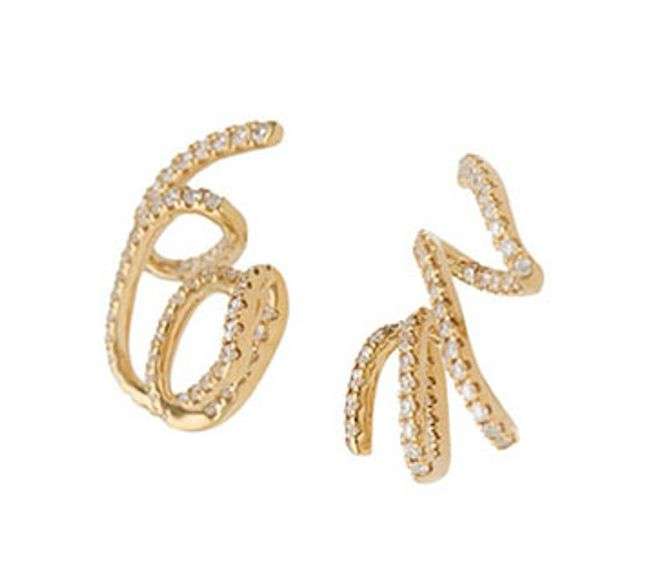 New 0.94ctw Diamond Swirl Abstract Earrings in 14K