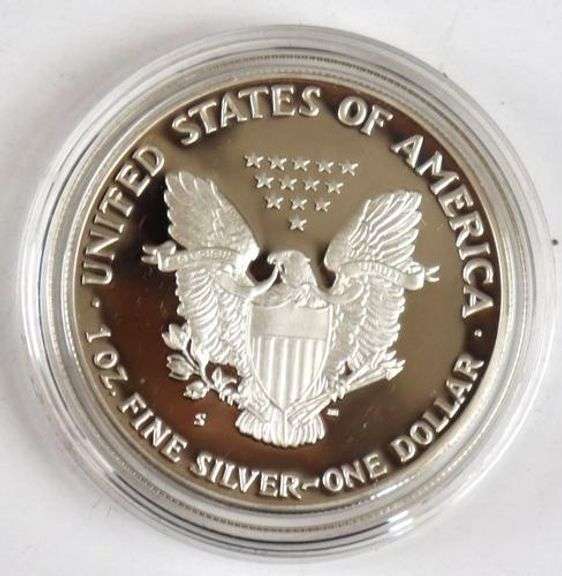 1986 S Proof Silver Eagles with Box and Paper.