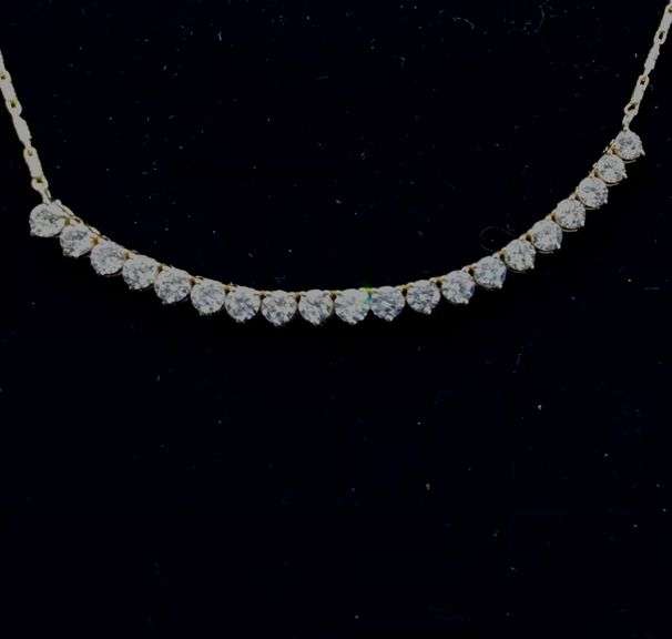 14K Yellow Gold Mini Riviera Lab Diamond Necklace