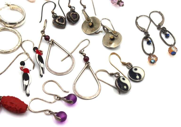 Group lot of Vintage 925 sterling silver earrings