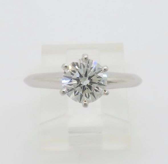 Tiffany & Co. Diamond Solitaire Ring with Original Box, Paperwork & Bag