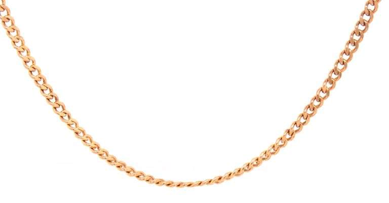 14kt Yellow gold Flat curb link chain necklace