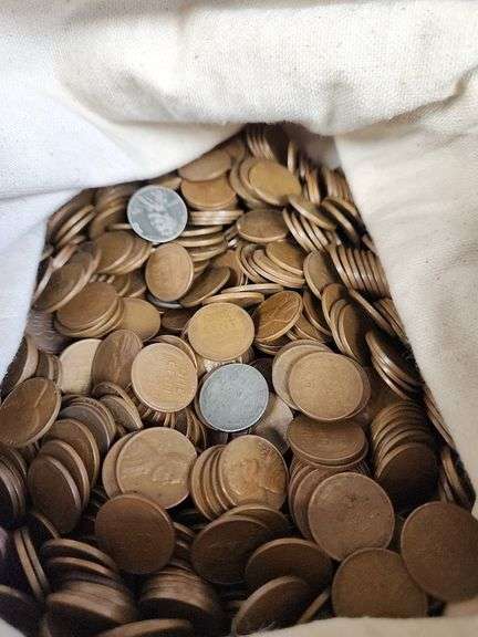 7,000 Count Unsearched Wheat Cent Estate Bag