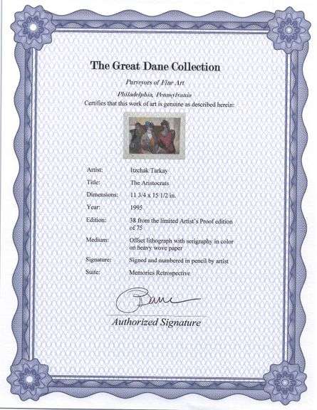 Limited Edition Itzchak Tarkay Signed Offset Lithograph with Serigraphy Framed