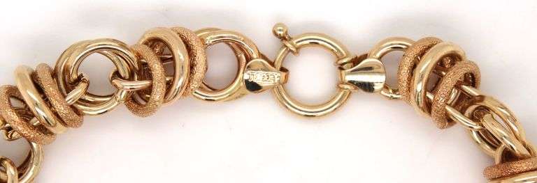 Beautiful 14K YG Interlocking Circles Link Bracelet