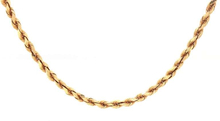 Popular 14K YG Silk Rope Necklace