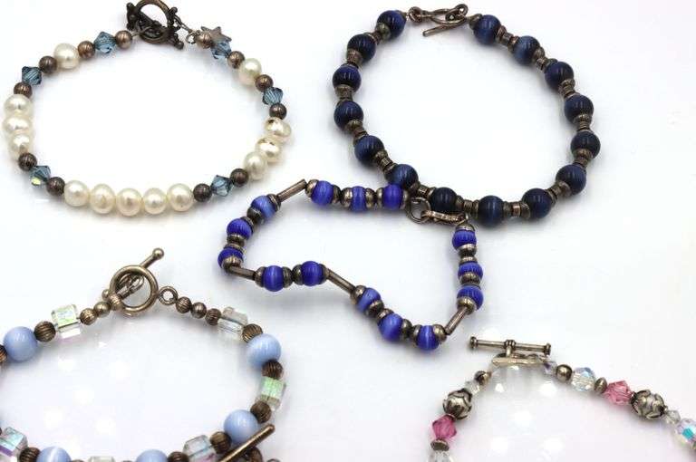 Group lot of 6 vintage 925 sterling silver bracelets