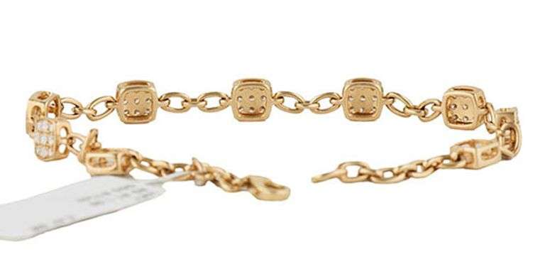 New 1.00ctw Diamond Cluster Station Bracelet in 14K
