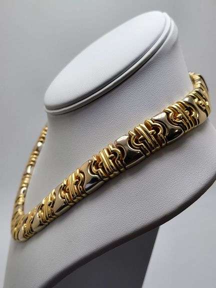 Hand made Italian two tone 14k gold necklace