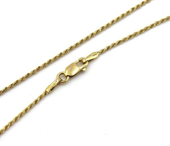 10kt Yellow gold rope chain necklace