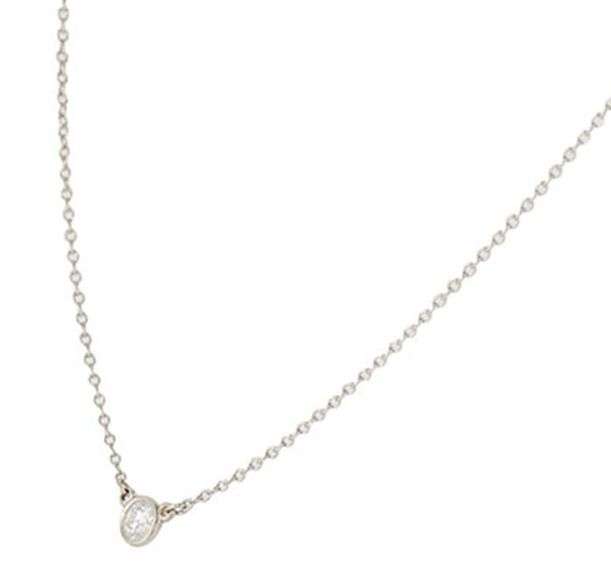 Tiffany & Co. Elsa Peretti Diamonds by the Yard 0.14ct Single Diamond Necklace in Platinum