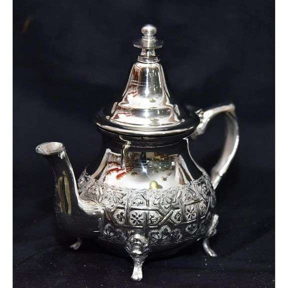 Moroccan Silver-Plated Brass Teapot