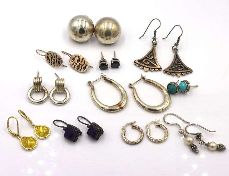 Group lot of Vintage 925 sterling silver earrings
