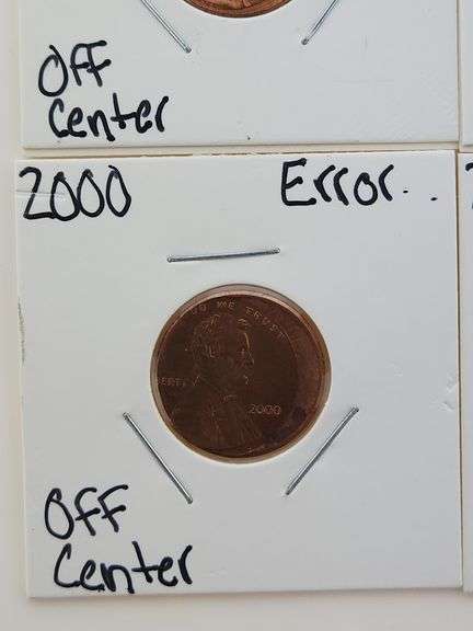 1998-2001 Lot of (4) Off Center Error Cents