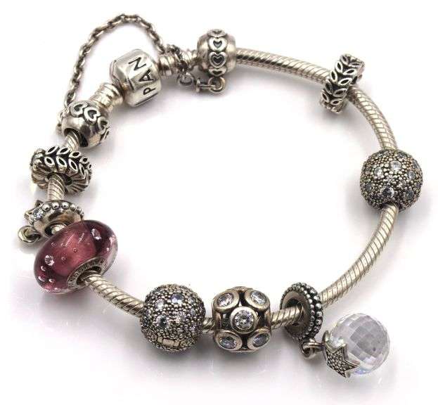 Set of Pandora charm bracelets in 925 sterling silver