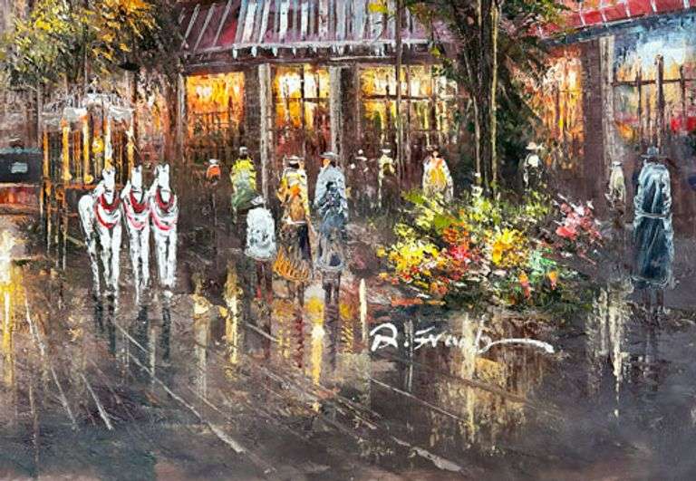 BEAUTIFUL PARIS PAINTING ON CANVAS