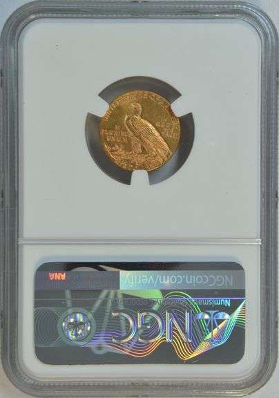 Choice BU 1925-D US $2.50 Indian Gold Piece. NGC MS62