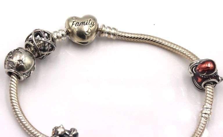 Set of Pandora charm bracelets in 925 sterling silver
