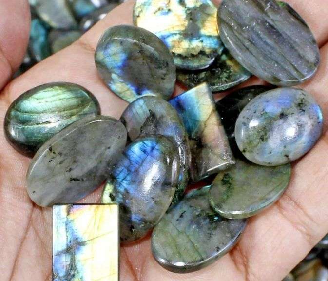 Talk about color! Look at this 2,500ct collection of Labradorite!