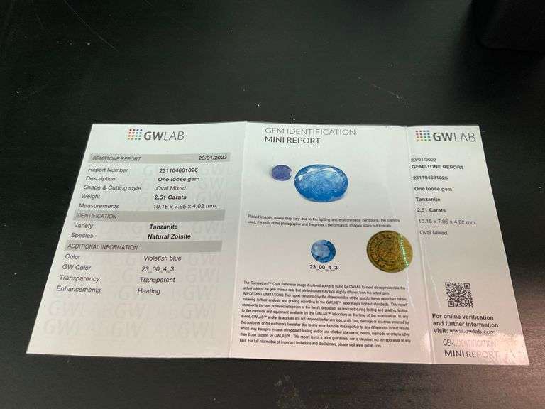 CERTIFIED NATURAL 2.51 CARATS TANZANITE