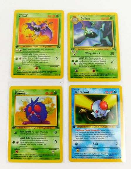 4 Pokémon 1999 1st Edition Trade Cards