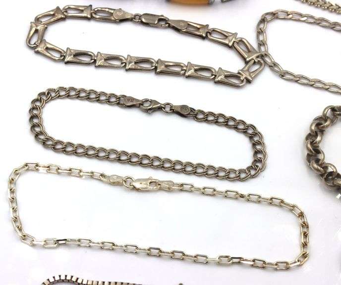 Group lot of 8 Vintage 925 sterling silver bracelets