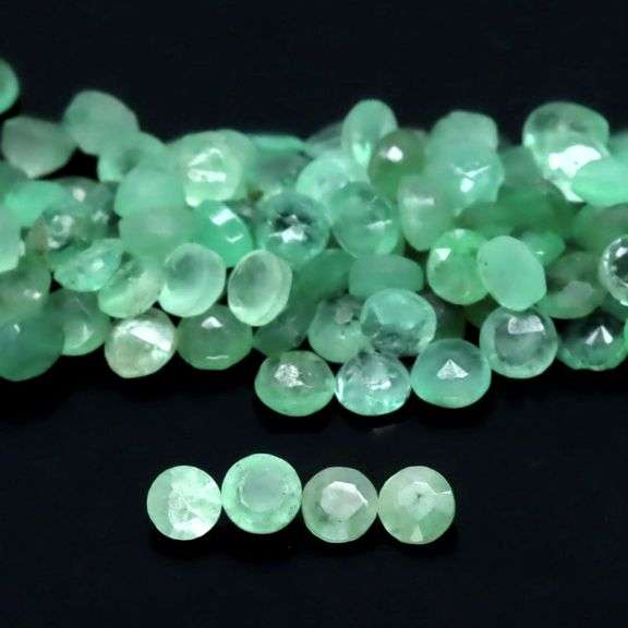 Round cut! 5.75ct 138pc REAL Zambain Emerald set!