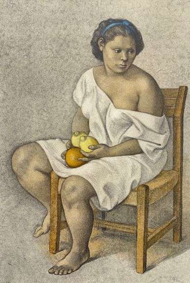 Rare Francisco Zuniga Signed Limited Edition Lithograph 'Muchacha con Limones', 1982