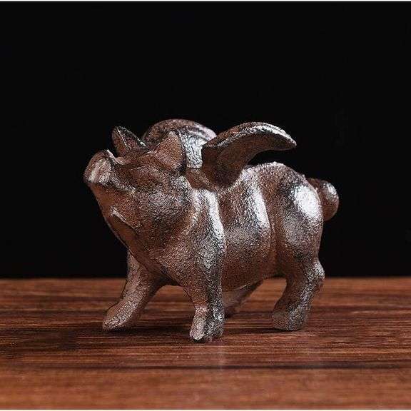 Cast Iron Flying Pig Paperweight