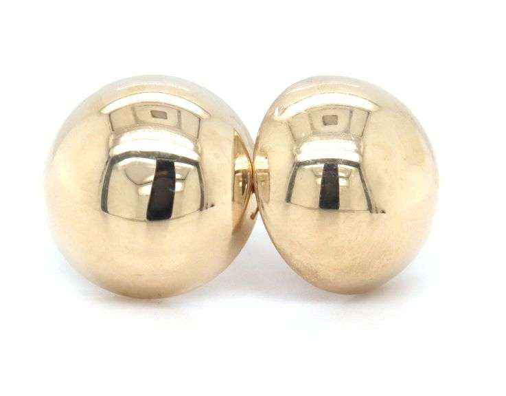14kt Yellow gold button earrings