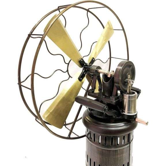15-Inch Steam-Driven Table Fan Brass Blades