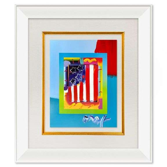 Flag with Heart by Peter Max