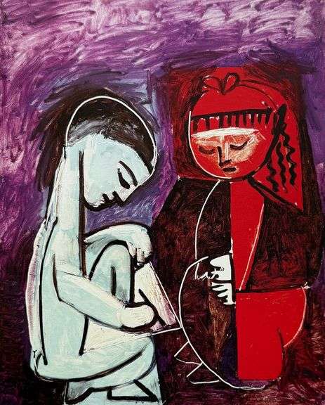 Collectible Pablo Picasso, Two Children (Claude Drawing with Paloma)