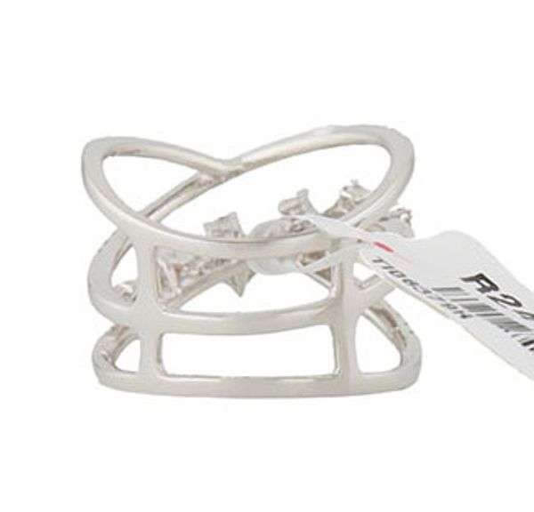 New 0.84ctw Diamond Triple Row Crossover Ring in 14K