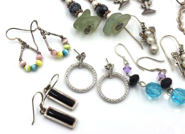 Group lot of Vintage 925 sterling silver earrings