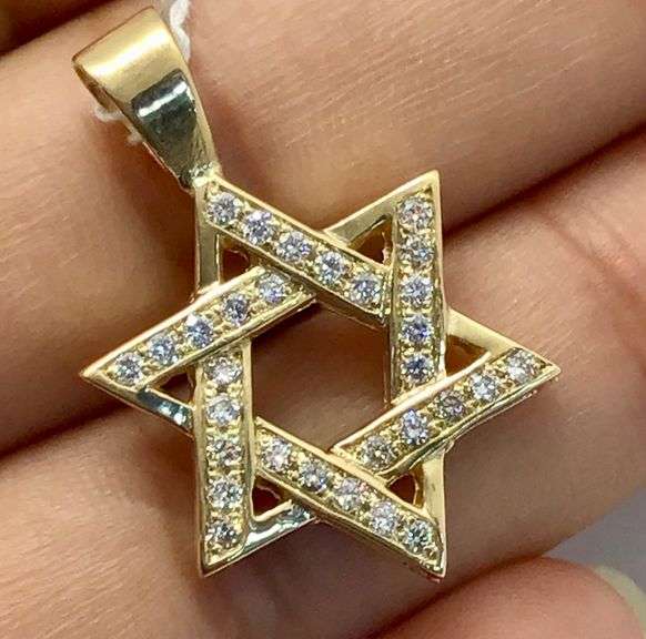 14K Yellow Gold Star of David Pendant