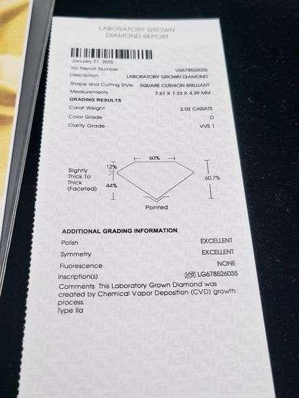 High quality loose Diamond " 2.02 CT lab grown VVS1/ D  diamond"