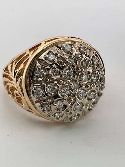 MEN'S CERTIFIED 14K YELLOW GOLD DIAMOND RING