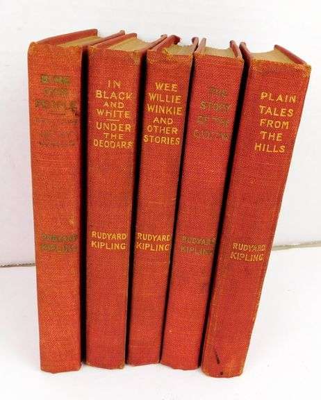 5 Volumes - C. 1900 Rudyard Kipling Antique Books