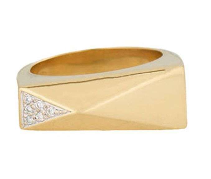 Versace 0.10ctw Pave Diamond Geometric Band Ring in 18K