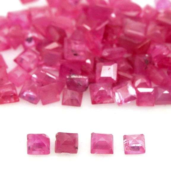Lovely 5.81ct 84 piece princess cut Ruby set -Heated only!!!