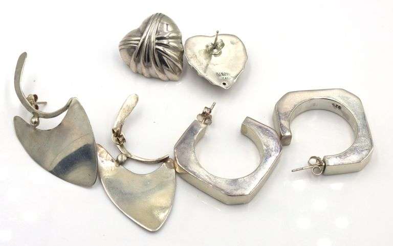 5 Pairs of 925 sterling silver earrings