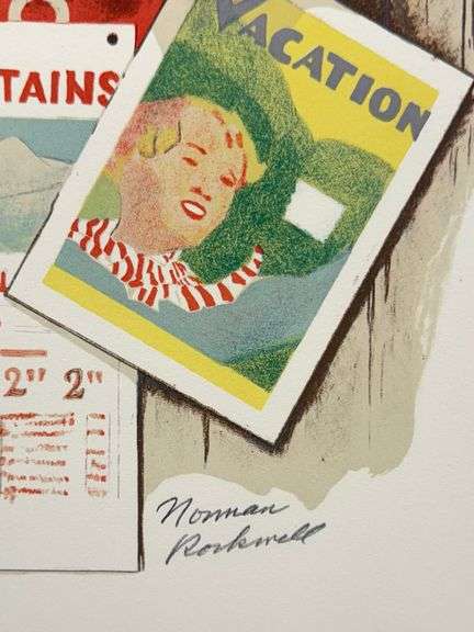 Exclusive Norman Rockwell Lithograph Signed Ticket Seller