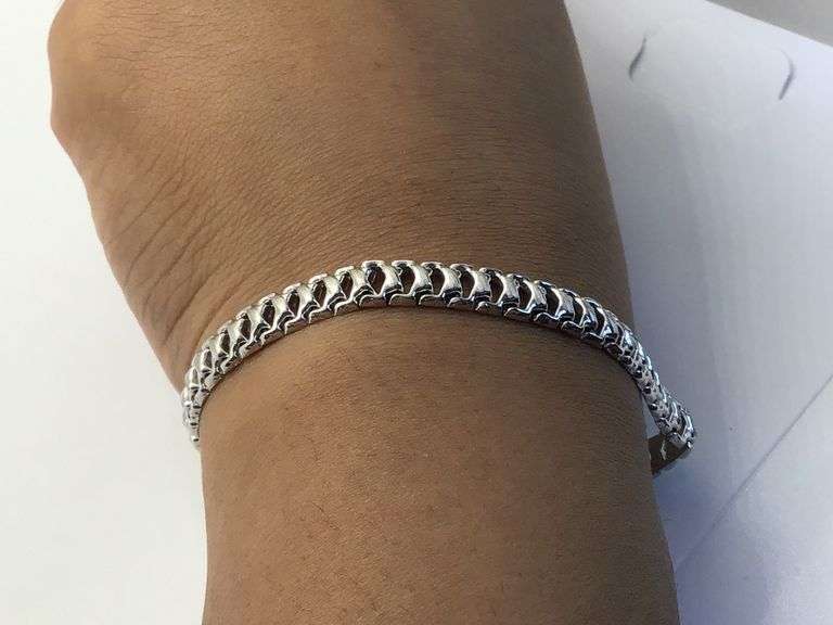 14K White Gold Vintage Cuban Link Bracelet