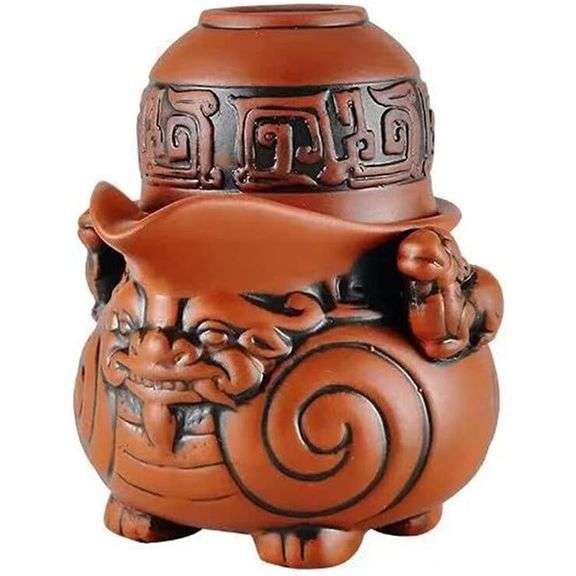 Chinese Pi Xiu Purple Clay Teapot and Teacup Set