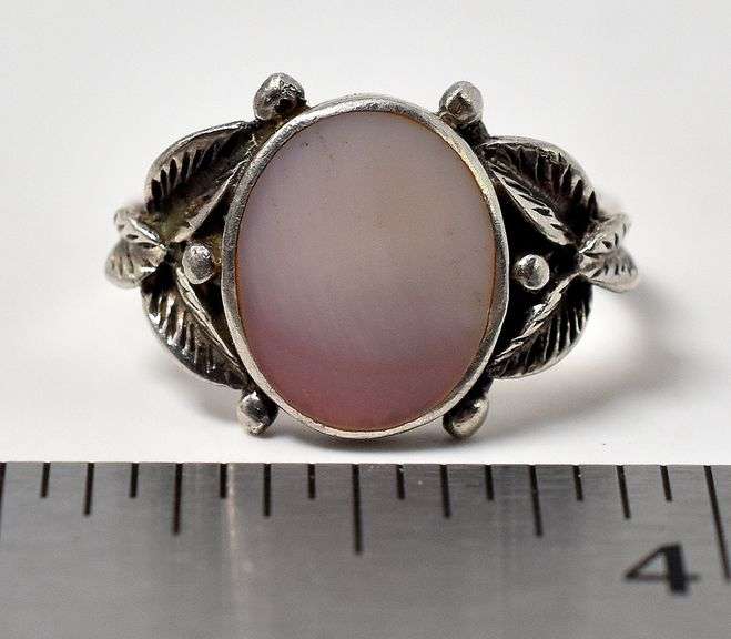 Pink Mother of Pearl Ring in Sterling Silver