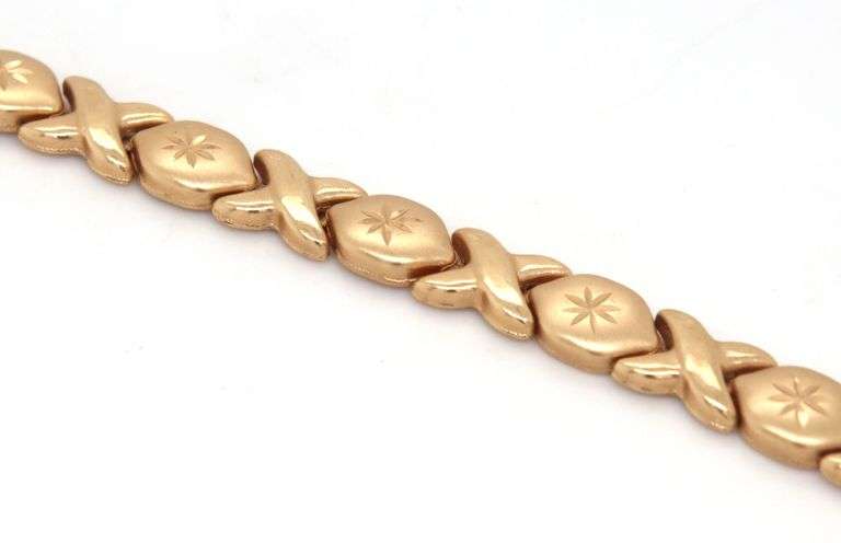 14kt Yellow gold X link bracelet