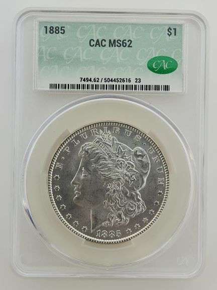 1885 Morgan Silver Dollar, CAC MS62