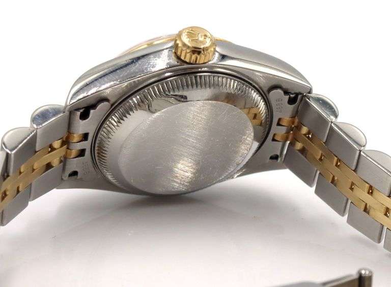 Rolex DJ 26mm silver diamond dial in fluted bezel on Jubilee bracelet watch